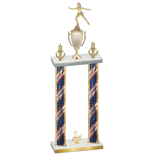 Double Flag USA Second Place Skater Trophy