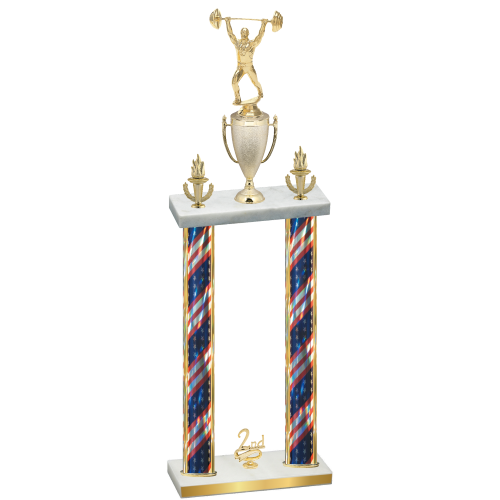 Double Flag USA Second Place Weights Trophy
