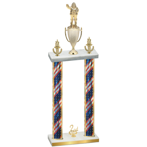 Double Flag USA Second Place Holiday Trophy