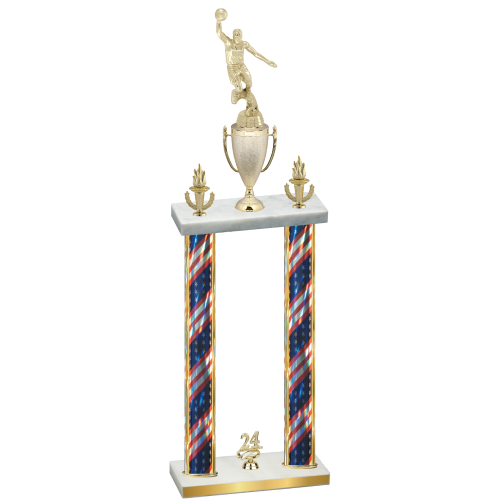 Double Flag USA Year Basketball Trophy