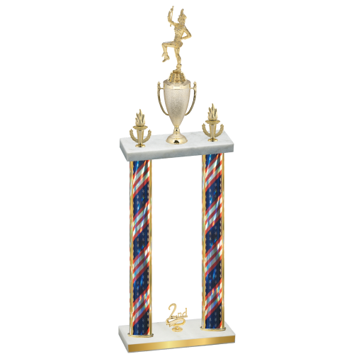 Double Flag USA Second Place Majorette Trophy