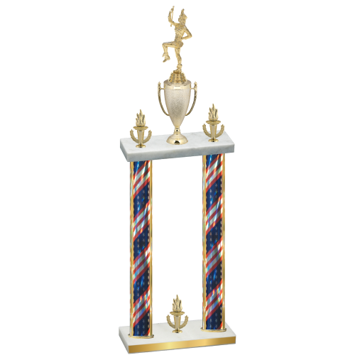 Double Flag USA Victory Majorette Trophy