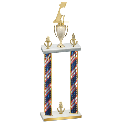 Double Flag USA Victory Golf Trophy
