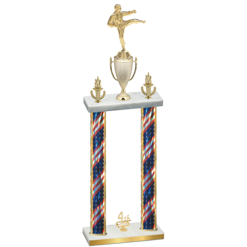Double Flag USA Fourth Place Karate Trophy