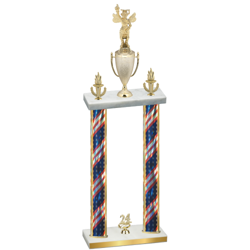 Double Flag USA Year Academics Trophy