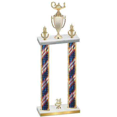 Double Flag USA Year Academics Trophy