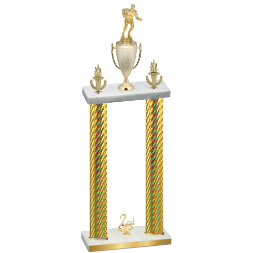 Double Gold Carbon Fiber Second Place Rugby Trophy