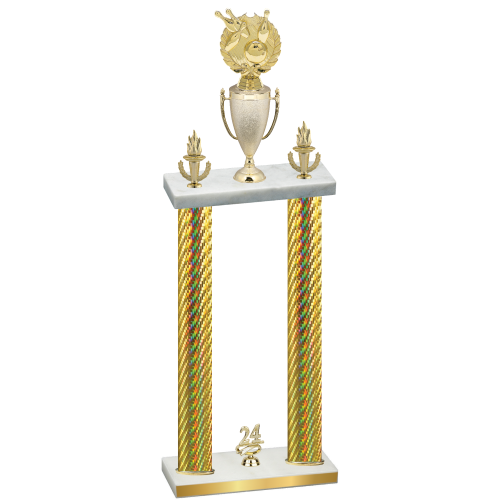 Double Gold Carbon Fiber Year Bowling Trophy