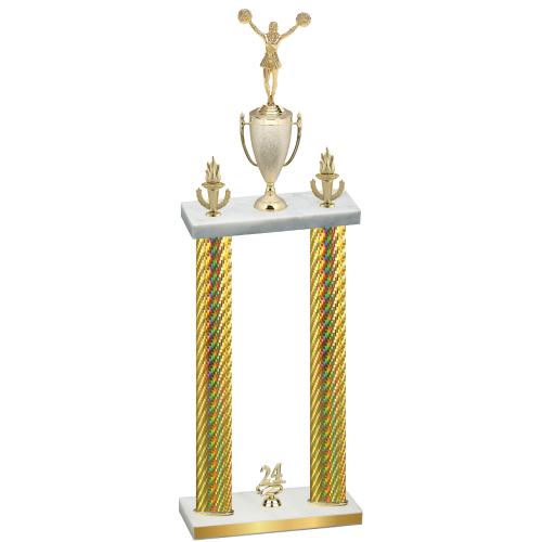 Double Gold Carbon Fiber Year Cheerleading Trophy