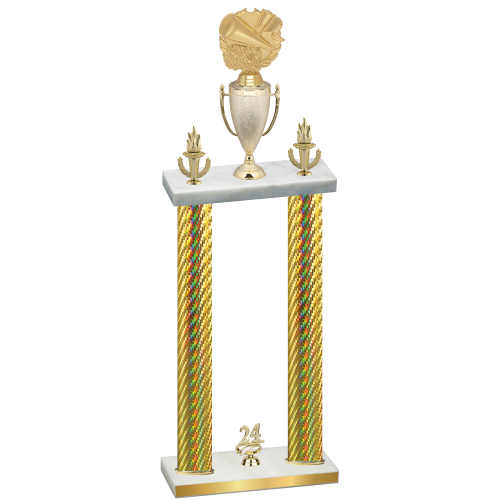 Double Gold Carbon Fiber Year Cheerleading Trophy