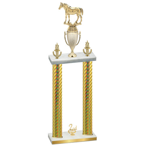 Double Gold Carbon Fiber Second Place Horses Trophy