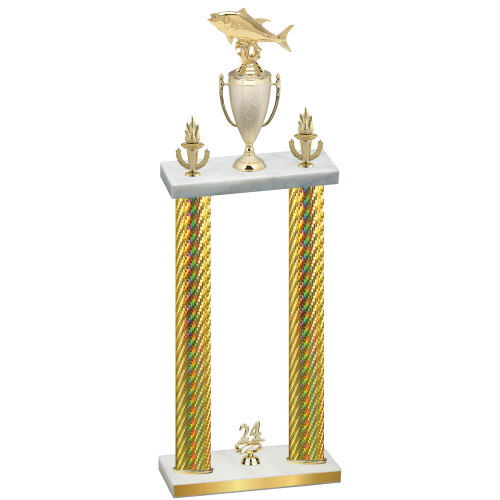 Double Gold Carbon Fiber Year Fishing Trophy
