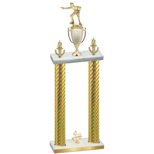 Double Gold Carbon Fiber Fourth Place Shooter Trophy