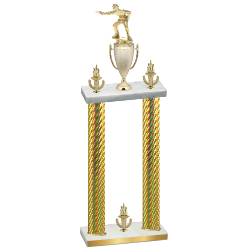Double Gold Carbon Fiber Victory Shooter Trophy