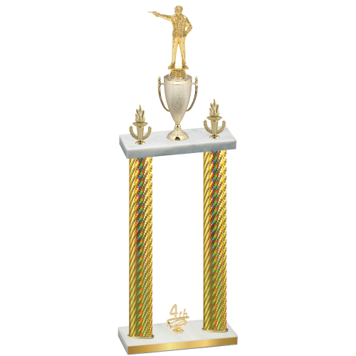 Double Gold Carbon Fiber Fourth Place Shooter Trophy