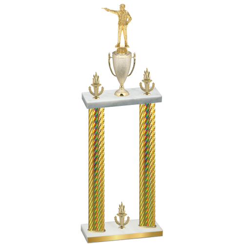 Double Gold Carbon Fiber Victory Shooter Trophy