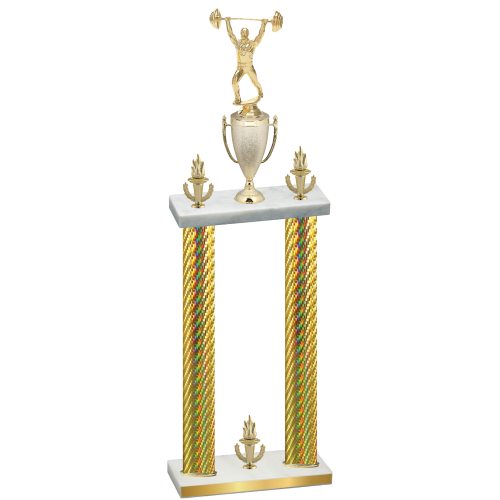 Double Gold Carbon Fiber Victory Weights Trophy