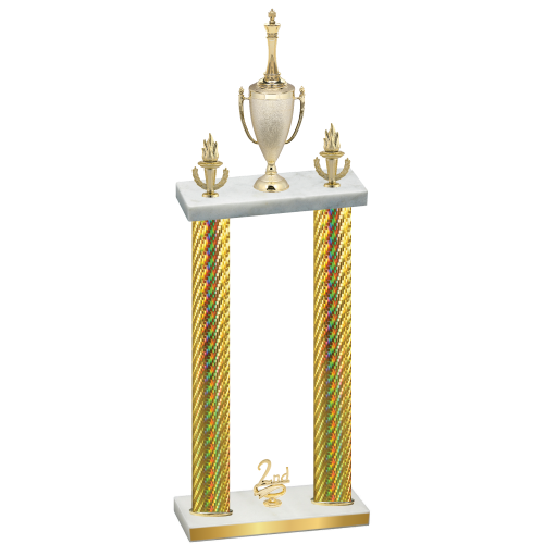 Double Gold Carbon Fiber Second Place Chess Trophy
