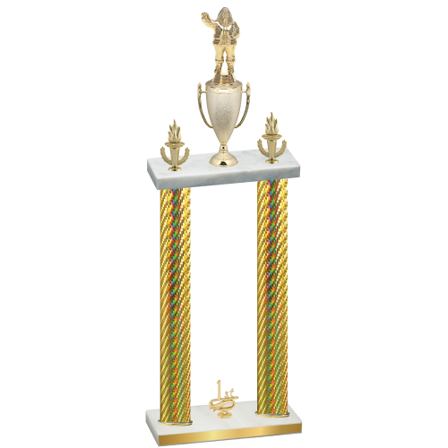 Double Gold Carbon Fiber First Place Holiday Trophy