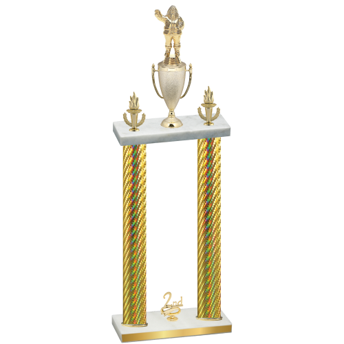 Double Gold Carbon Fiber Second Place Holiday Trophy