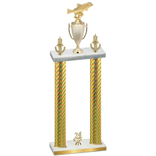 Double Gold Carbon Fiber Year Fishing Trophy