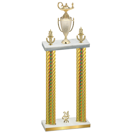 Double Gold Carbon Fiber Year Academics Trophy