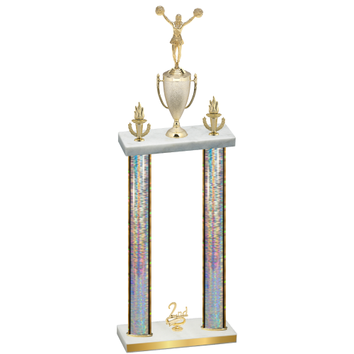 Double Silver Glacier Second Place Cheerleading Trophy