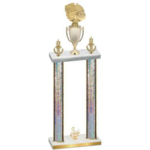 Double Silver Glacier Third Place Basketball Trophy