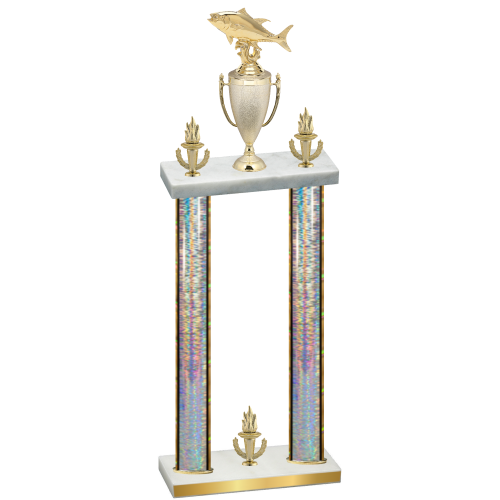 Double Silver Glacier Victory Fishing Trophy