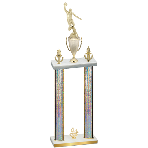 Double Silver Glacier Fourth Place Basketball Trophy