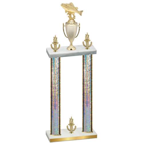 Double Silver Glacier Victory Fishing Trophy