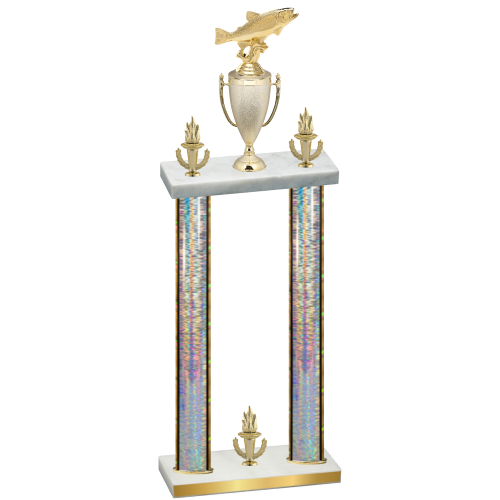 Double Silver Glacier Victory Fishing Trophy
