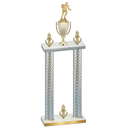 Double Silver Carbon Fiber Victory Rugby Trophy