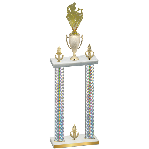 Double Silver Carbon Fiber Victory Rugby Trophy