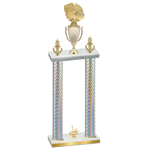 Double Silver Carbon Fiber First Place Basketball Trophy