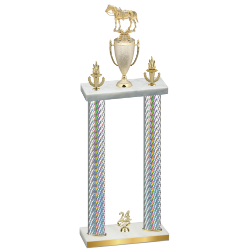 Double Silver Carbon Fiber Year Horses Trophy