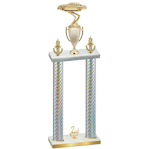 Double Silver Carbon Fiber Second Place Cars Trophy