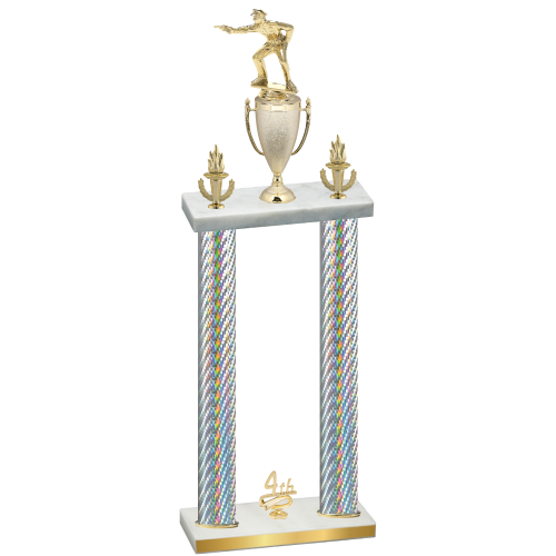 Double Silver Carbon Fiber Fourth Place Shooter Trophy