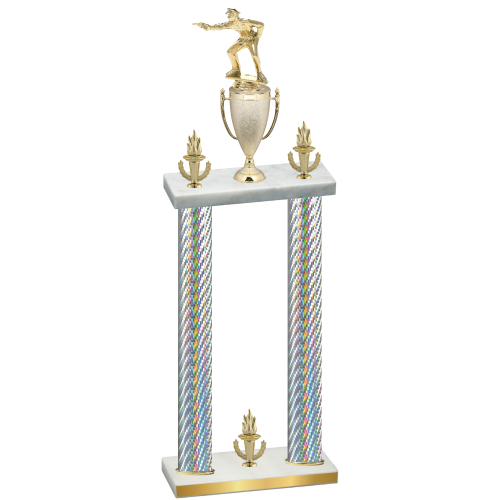 Double Silver Carbon Fiber Victory Shooter Trophy