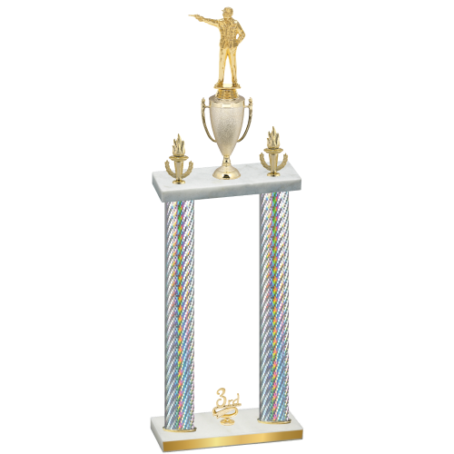 Double Silver Carbon Fiber Third Place Shooter Trophy