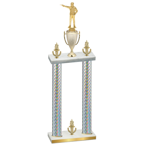 Double Silver Carbon Fiber Victory Shooter Trophy