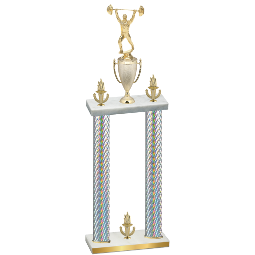 Double Silver Carbon Fiber Victory Weights Trophy