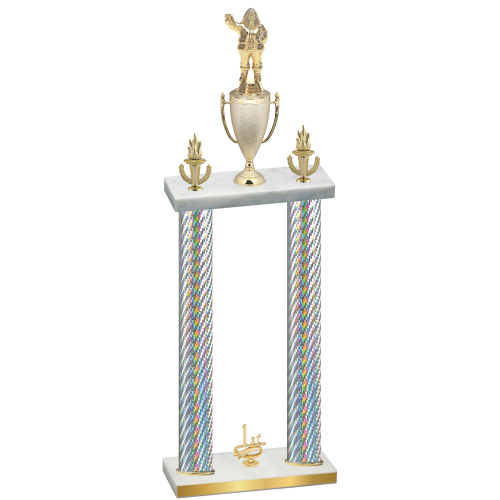 Double Silver Carbon Fiber First Place Holiday Trophy