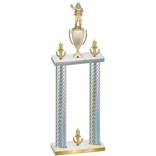 Double Silver Carbon Fiber Victory Holiday Trophy