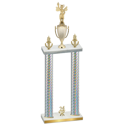 Double Silver Carbon Fiber Year Academics Trophy