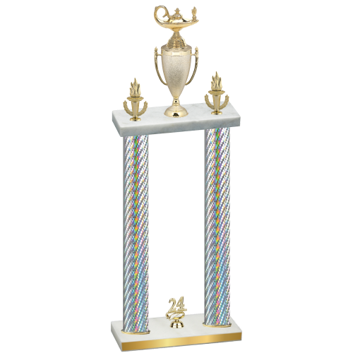 Double Silver Carbon Fiber Year Academics Trophy