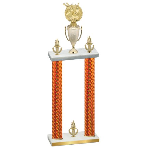 Double Orange Carbon Fiber Victory Bowling Trophy