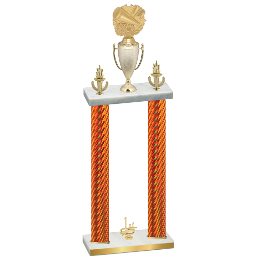 Double Orange Carbon Fiber First Place Cheerleading Trophy
