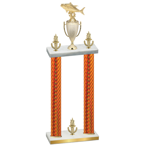 Double Orange Carbon Fiber Victory Fishing Trophy