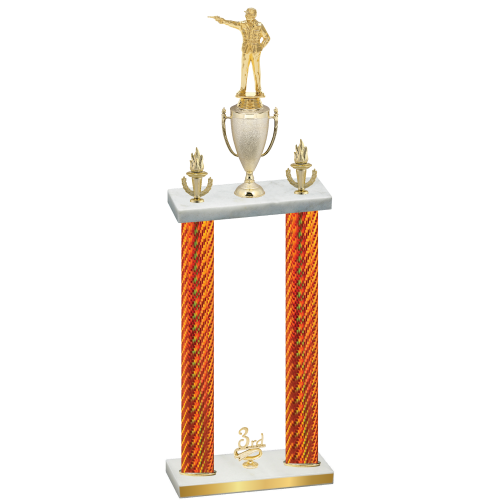 Double Orange Carbon Fiber Third Place Shooter Trophy